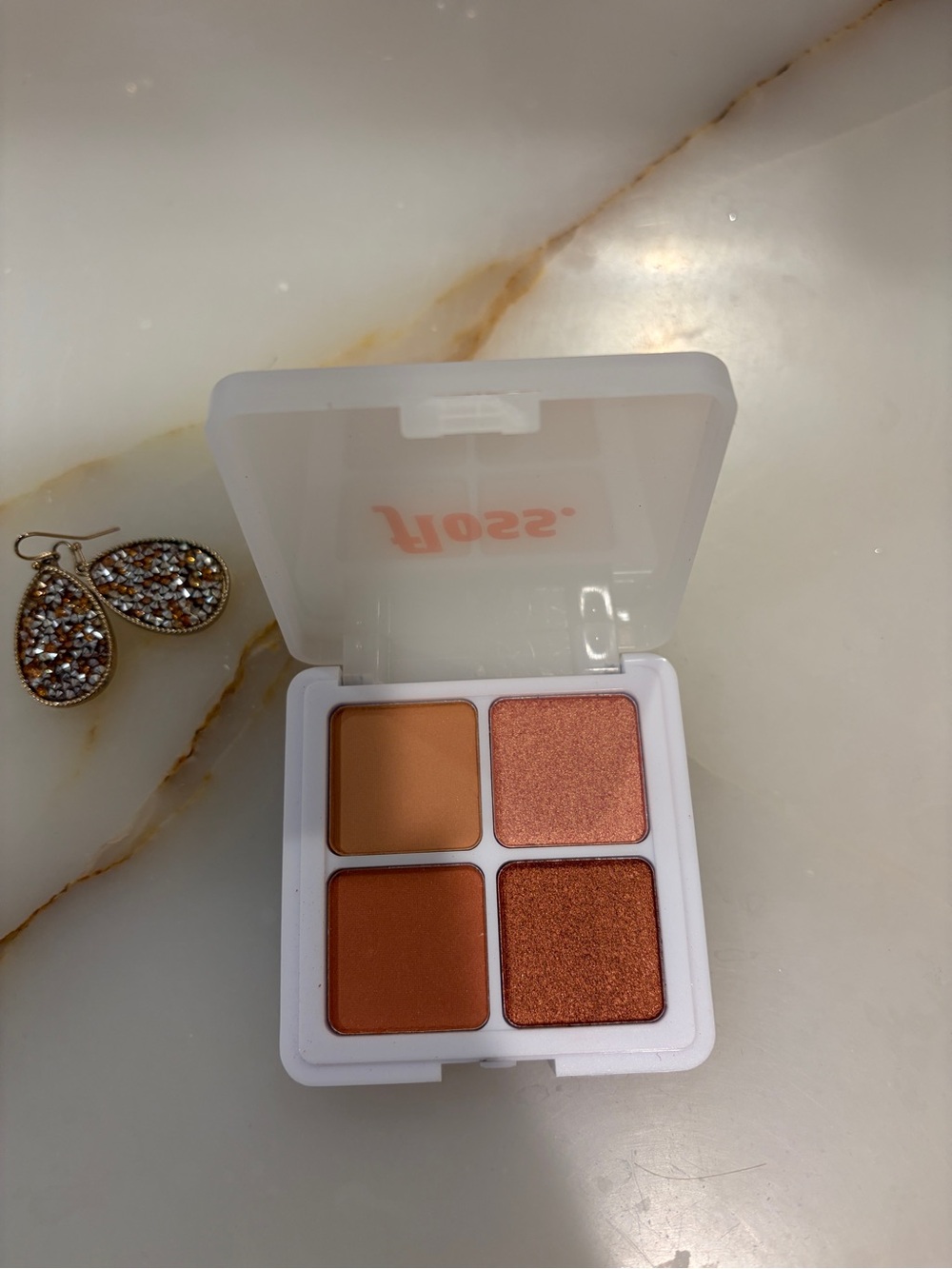 Warm Copper 4-Color Eyeshadow Palette - Peachy Orange & Bronze